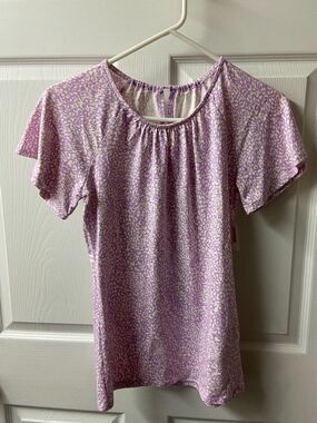 Amazon Essentials Womens Round Neck Short Sleeved Knit XS Lavender NWT